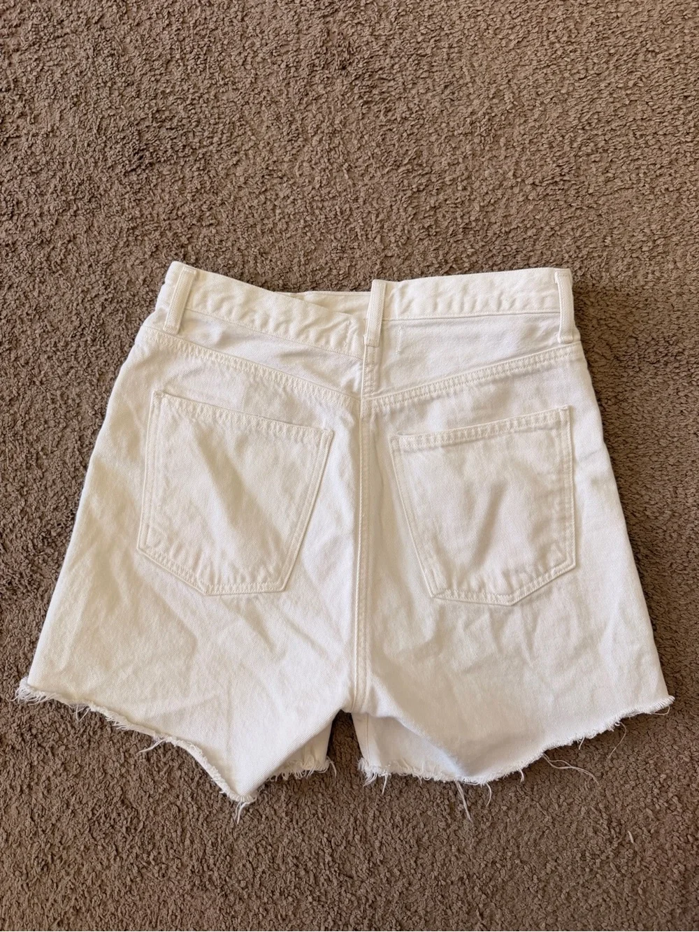 AGOLDE white denim shorts